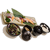 3 kinds of sushi and 3 kinds of sashimi